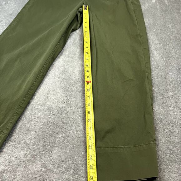 Lot of 2 Everlane Cotton Wide Leg Pants Green White Career Stretch - Picture 10 of 16